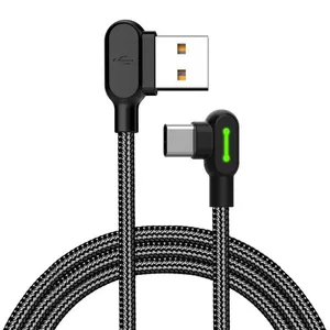 Fast Charging Unbreakable L Shape Usb Cables 90 degree connectors Reversible USB Type C /Micro Universall for Android Phones