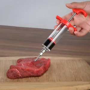 Kitchen Syrings Stainless Steel Needle Meat Marinade Injector Christmas Roasted Turkey Flavoring Syringe BBQ Sauce Injection