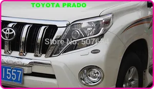 High quality ABS Chrome 2pcs car headlamp decoration trim for TOYOTA Land Cruiser Prado 2014-2017