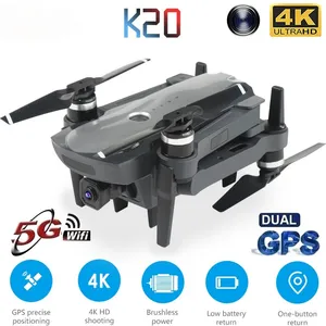 XKJ New Drone Brushless Motor 5G GPS Drone With 4K Dual Camera Professional Foldable Quadcopter Long Remote Distance Drones