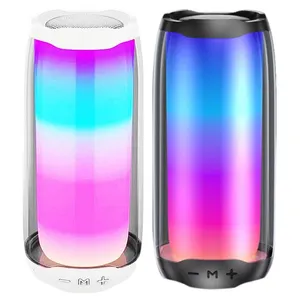 Portable Speakers LED Wireless Bluetooth Speaker With Colorful Light Outdoor Fm Radio Pluggable Card Mic Stereo Subwoofer