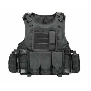 Outdoor T-Shirts Hiking Multi Pockets Safety Molle System Adjustable Buckle Training Vest