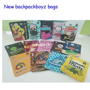 54 styles backpack boyz 3.5g mylar bags 7g baggies GARISON GLUE Jin city with Backpackboyz stickers runtz plastic bags
