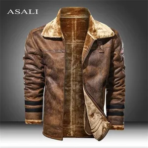 Large Size 5XL Sheepskin Slim Aviation Genuine Leather Bomber Jacket Men Real Leather Flights Jacket Black Pilot Coats 211110