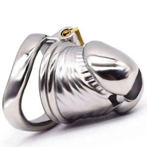 NXY cockrings FRRK51 Penis Shape Head Cock Cage Curved Snap Ring 304 Stainless Steel Metal Chastity Device Sex Toys For Man Fetish Adult Game 1123