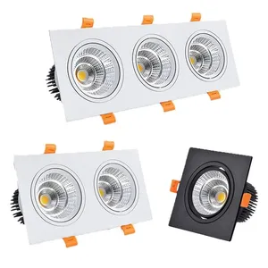 Downlights Super Bright Recessed LED Dimmable Square Downlight COB Spot Light Ceiling Lamp AC 110V 220V