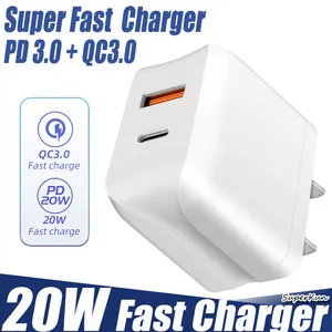 20W Fast USB Charger Quick Charge Type C PD Charging EU US Plug Adapter With QC 3.0 For Mobile Phone