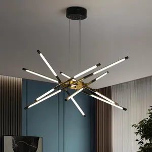 Chandeliers Nordic LED Lighting Modern Indoor Living Dining Room Bedroom Lamp Home Black Gold Decoration Villa Hanging Lights