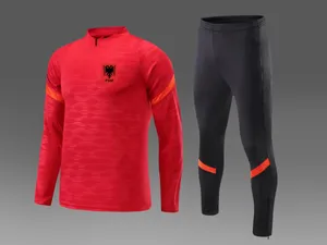Albania men's football Tracksuits outdoor running training suit Autumn and Winter Kids Soccer Home kits Customized