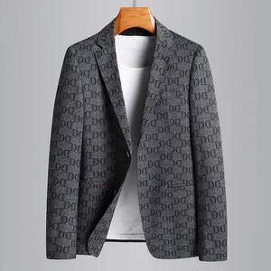 Minglu Spring Summer Male Blazer High Quality Single Breasted All Printed Mens Fashion Slim Fit Casual Man 4XL Men's Suits & Blazers