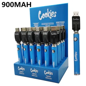 Cookies Preheating Vape Battery Charger Kits 510 Thread Battery Vapes Pen Preheat Battery 900mah VV Variable Voltage Batteries Display pack 30pcs/lot