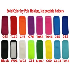 16 colors Antifreezing Popsicles Bags Tools Freezer Icy Pole Popsicle Holders Reusable Neoprene Insulation Ice Pop Sleeves Bag for Kids Summer