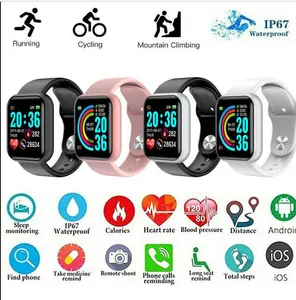 Women Men Smart Watches Y68 Waterproof Watch For Android IOS Electronics Clock Fitness Tracker Real Heart Rate Silicone Strap Smartwatch
