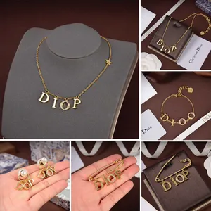 2021 new d family tassel letter necklace Dijia Pearl Earrings high quality fairy Bracelet Brooch