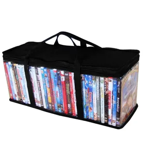 Storage Bags Dustproof With Handle Protective DVD Large CD Holder Organizer Bag Portable Video Oxford Cloth Carrying Clear Zipper