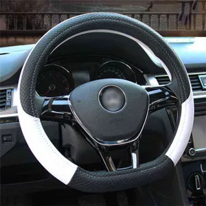 Car D Shape Steering Wheel Cover Universal Steering Wheel Braid Fashion AntiSlip Funda Volante Car Styling J220808