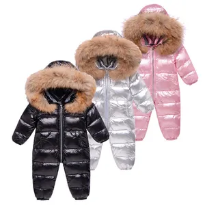 2021 Russian Winter Down Jacket for Boy Children Thick Ski Suit Girl Duck Down Jumpsuit Baby Snowsuit Kids Overalls Infant Coat H0909