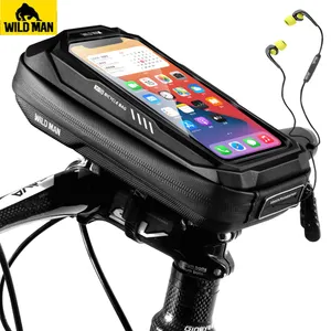 New arrival WILD MAN Bicycle Head Tube Cycling Bike Handlebar Cell Mobile Phone Bag Case Holder Screen Phone Mount Bags Case For 6.9in