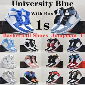 Jumpman Silver Toe 1 1s Basketball Shoes High Dark Mocha Banned Shadow Unc Patent University Blue Grey Retro Chicago Royal Sports Sneakers