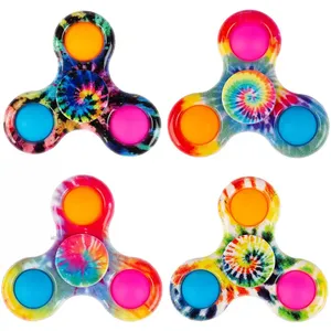Push bubble rainbow Fidget Spinner Bubbles Sensory kids adult decompression hand spinners figit Toys wholesale