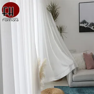 Modern Solid White Thick Tulle Curtains For Living Room Sheer Curtain Bedroom Veil Decorative Window Treatments Custom Blinds 211027