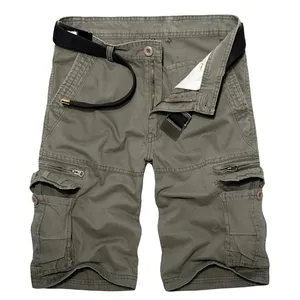 2021 Mens Military Cargo Shorts Summer army green Cotton Shorts men Loose Multi-Pocket Shorts Homme Casual Bermuda Trousers X0601