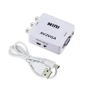 Mini RCA AV to VGA Video Connectors AV2VGA Converter Adapter with 3.5mm Audio for TV PC DVD Monitor More Stock AV2HDMI VGA2HDMI HDMI2AV