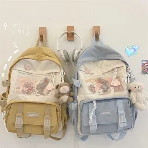 Cute Girls Backpack Women Large Capacity Ins Simple School Bags for Teens Female Korean Harajuku School Student Bookbag Ladies 211029