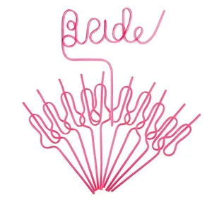 Hen Party Team Bride Straws Bachelorette Favors Straw For Decorations Supplies Disposable Dinnerware