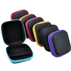 Headphone Case PU Leather Earbuds Pouch Mini Zipper Earphone Box Protective USB Cable Organizer Fidget Spinner Storage W0224