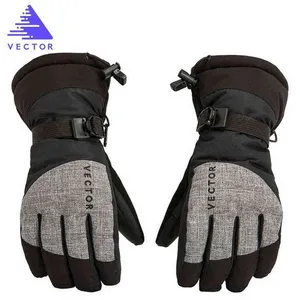 Vector Thick PU Palm Ski Gloves Winter Sport Women Men Warm Snowmobile Motorcycle Windproof Waterproof Snowboard Fishing 220112