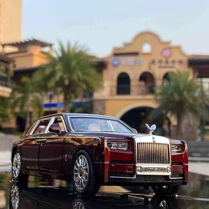 1:24 Rolls-Royce Phantom Alloy Car Model Diecasts & Toy Vehicles Metal Toy Car Model Simulation Sound Light Collection Kids Gift 220113