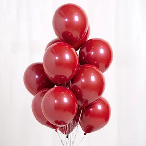 20pcs 10Inch Ruby Red Pearl Love Heart Latex Helium Balloons Valentine's Day Wedding Birthday Party Decorations Globos
