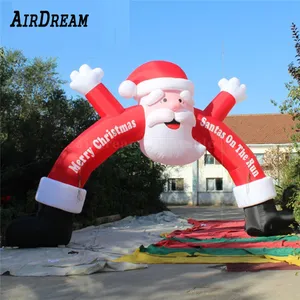 Custom 4m/6mW Inflatable Archway Santa Claus or Christmas tree arch for holiday decoration event advertisement
