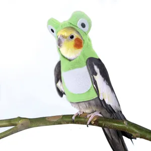 Pet Birds Flight Suite for Parrots Clothes Cockatiel Funny Frog Shaped Costume Winter Warm Pets Shows Cosplay Photo Prop