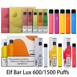 Elf Lux Disposable electronic cigarette Pod Device 600 1500 puffs 850mAh Battery 4.8ml Prefilled Cartridge Vape Pen Vs ESCO Bars Bang Mesh Coil