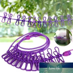 Portable Outdoor Clothesline Easy to Take Hanging Rope Windbreak Non-slip Clotheslin With 12 Clothespins Clothes Dryer Factory price expert design Quality Latest