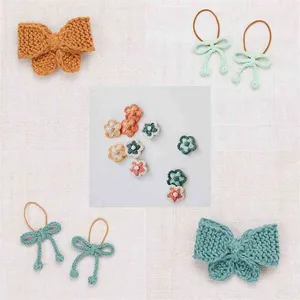 Misha and Puff Kids Girls Bow Tie Hair Clips Beautiful Hand Made Accessories Baby Vintage Hairclips Child 210619