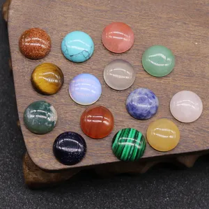 12mm Flat Back Assorted Loose stone Round shape cab cabochons beads for jewelry making wholesale