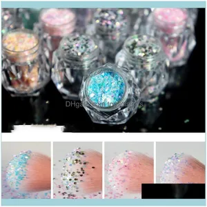 Nail Salon Health & Beautynail Glitter 50G Holographic Flakes Sequin 8Colors Mixed Size Hexagon Shape Sparkly Slices Manicure Nails Art Deco