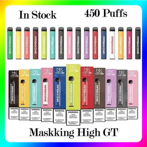 Maskking High GT Disposable Vape Pen E Cigarette Device 450 Puffs 350mAh Battery 2ml Pre-Filled Cartridges Pods MK Pro Kit VS Puff Bar Bang XXL