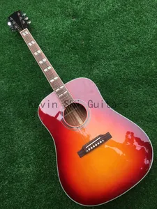 41 inches humming acoustic guitar cherry red sunburst finish solid top H-Bird folk guitare acoustique rosewood fretboard