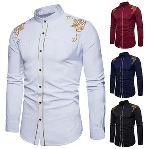 New Style Men's Business Casual Long-sleeved Shirts, Western Denim Shirts