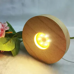 Wood Light Base Rechargeable Remote Control Wooden LED Lights Rotating Display Stand Lamp Holder Lamps Bases Art Ornament New free ship D2.0
