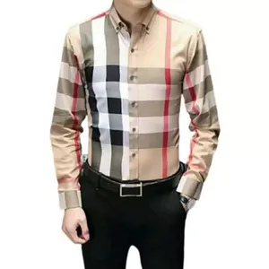 2022 Luxury Designer Men's Fashion Casual Shirts Business Social Plaid Shirts Brand Spring and Autumn Slimming Most Fashionable Clothing M-3XL