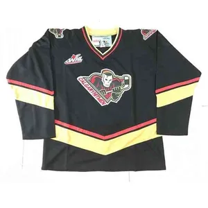 MThr CALGARY HITMEN WHL BLACK PREMIER HOCKEY JERSEY Embroidery Stitched Customize any number and name Jerseys
