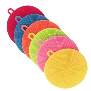 Silicone Cleaning Brushes Soft Silicones Scouring Pad Washing Sponge Dish Bowl Pot Cleaner Washing Tool Kitchen Accessories