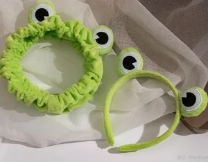 Funny Frog Makeup Headband Wide-brimmed Elastic Hairbands Cute Girls Hair Bands Women Hair Accessories Girls Hairband GC899