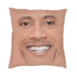 Pillow Case The Rock Face Dwayne Cushion Cover For Sofa Home Decorative American Actor Johnson Throw Pillow Polyester Pillowcase 220623