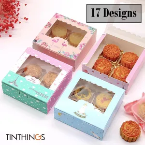 Gift Wrap 20/50PCS Wedding Cardboard Box With Window Candy Cookie Packaging Birthday Event Party Decoration Flower FlamingoGift
